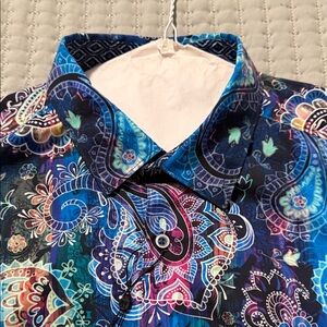 Robert Graham Multicolor Paisley Button-Down Shirt — Blue, Teal, Purple